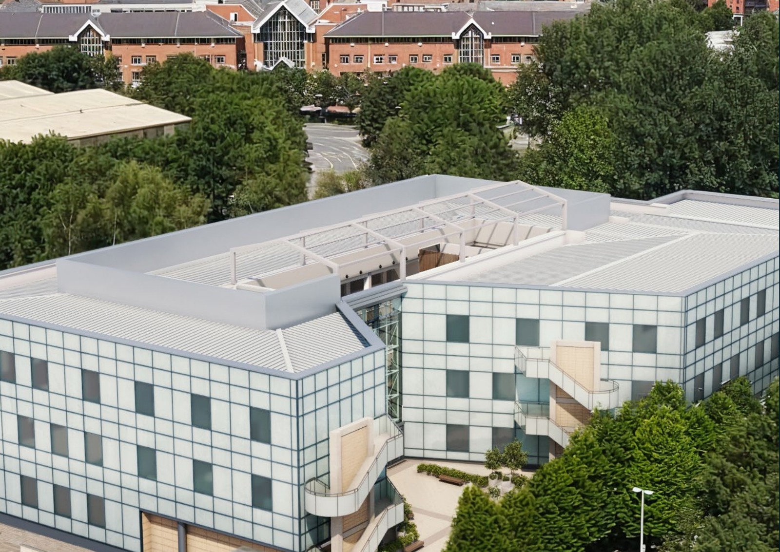New build residential apartment development exterior, Leeds city centre